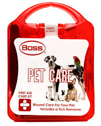 BOSS® 1006 Pet Care First Aid Care Kit, Plastic Tote & 12 Pieces, Each