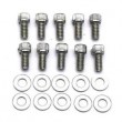 R6040B Chrome Timing Chain Cover Bolts & Washers 1/4"-20 x 3/4" Allen Head, For Aluminum Covers, SB or BB Chevy (10 Per Bag)