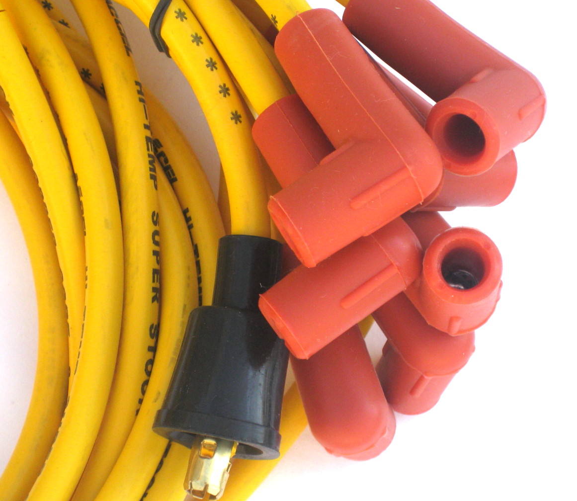 Yellow Super Stock 7mm Copper Spark Plug Wire Set Accel 3009 