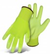 BOSS® 1PU3000N Hi-Visibility Yellow Industrial Assembly Gloves, 13 Ga Nylon Shell W/Polyurethane Smooth Dipped Coated Palm, Knit Wrist, Available Sizes: S, M, L & XL, Price Per Pair