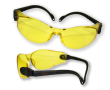 BOSS® Yellow Poly Lens Safety Glasses, Adjustable & Extendable Black Temples, UV Protection, Meets ANSI Z87, One Size Fits All, Each