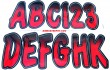 HARDLINE® Number & Letter Kit 3" Black & Red Shaded, Meets USCG Requirements, Each