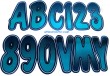 HARDLINE® Number & Letter Kit 3" Black & Teal Shaded, Meets USCG Requirements, Each