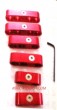 RPC® R9570 Red Pro Race Style Billet Wire Separator Set, Anodized Aluminum W/Allen Wrench, Price Per Set of 6 Pcs