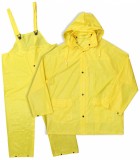 BOSS® 3PF2000Y 3 Piece Water Proof 20mm Poly Unlined Rain Suit W/Detachable Drawstring Hood, Yellow, Available Sizes: S, M, L, XL & 2XL, Priced Each