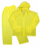 BOSS® 3PF2689Y 3 Piece Water Proof 10mm Poly Unlined Rain Suit W/Detachable Drawstring Hood, Yellow, Available Sizes: S, M, L, XL, & 2XL, Priced Each