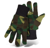 BOSS® 4201C Trail Wise® Camo Jersey Gloves, 100% Cotton, Clute Cut, Straight Thumb, Knit Wrist, Size: Large, Price Per Pair