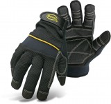 BOSS® 5202 Multi Purpose/Construction, Synthetic Leather, Adj. Wrist Gloves, Double Stitched in High Wear Areas, Elastic Spandex Back, Padded Knuckle, Terry Towel Wipe Patch, Wing Thumb, Sizes: M, L & XL, Price Per Pair