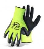 BOSS® 8412K Kid's Big Helper, Hi-Vis Yel, Assembly Gloves, Polyester/Latex, Knit Wrist, Size Kids 9-12, Price Per Pair