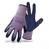 BOSS® 8433 Dig-In™ Guardian Angel™ Foam Assembly Gloves, Latex/Polyester/Spandex, Knit Wrist, Purple/Black, Size: Ladies One Size, Price Per Pair