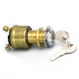 COLE HERSEE® M-550BP Battery Ignition & Starter Switch, Brass, Chrome Plated Brass Face Nut, 2 Keys, 3 Pos, 10A, 12V DC, Each