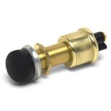 COLE HERSEE® Momentary Push Button Switch w/Rubber Cap, Brass, 2 Pos., 12V, Each