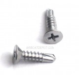 #10 X 3/4" Stainless Steel 410 Phillips Flat Self Drilling Screw, Price Per Box of 100