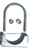 3" X 3/8" U-Bolt Exhaust Clamp, Heavy Duty 11 Gauge Zinc Plated, Saddle,  With Flange Nuts, Each