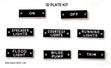 8 Piece Airboat I.D. Label Kit, 1-3/8" W x 1/2" H, Plastic, Each