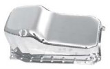RPC® R9414 4QT Chrome Plated Oil Pan, Passenger Side Dipstick, GM V-8 SB Chevy 283-305-327-350-400 C.I.D. (1986 & Up), Each