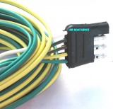 WB-25 WESBAR® Wishbone Trailer Wiring Harness 4 Way-Flat 18 Ga, 25' Long, With 32" Ground, Male End Connector, Color Coded