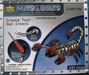 WILD REPUBLIC Nuts & Bolts™ Scorpion 237 Pieces, Construction Set, Wrench & Screwdriver Included, Create Your Own Animal, Each