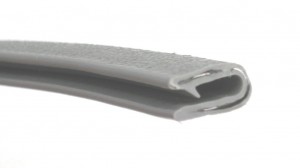 Gray Rubber Trim, Flexible PVC W/ Aluminum Inner Clip, 1/8" X 9/16" Wide X 25' Long