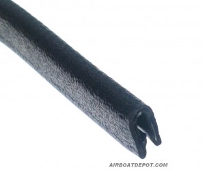Black Rubber Trim, Flexible PVC W/ Aluminum Inner Clip, 1/8" X 9/16" Wide X 25' Long