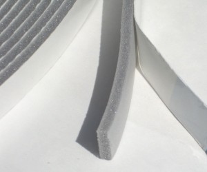 Gray Vinyl Foam Tape, 1/8" Thick X 1/2" W X 75' L HD Sealer, Medium Density