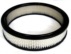 C221382 Chrome Plated Steel 10" x 2" Muscle Car Style Air Cleaner Set, Fits 5-1/8" Carb Neck, Paper Element & Raised Base W/Breather Tube, Price Per Set