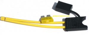 812A COOPER BUSSMANN®, MARINE 20 AMP IN-LINE FUSE HOLDER w/Fuse & Attached Lid, ATC Blade 12ga. 8" T.E.W.
