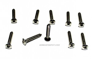 #8 x 1" Stainless Steel 18.8 Oval Phillips Screws S/M/S, Price Per Bag of 10