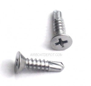 #10 X 3/4" Stainless Steel 410 Phillips Flat Self Drilling Screw, Price Per Box of 100
