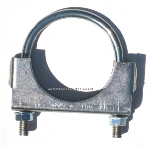 2.75" X 3/8" U-Bolt Exhaust Clamp, Heavy Duty 11 Gauge Zinc Plated, Saddle,  With Flange Nuts, Each