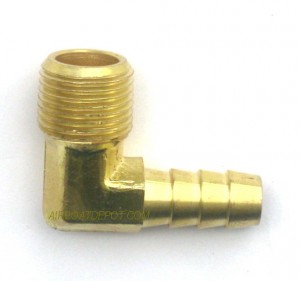 MARPAC® 71649 90º Fuel Elbow Brass Fitting, 3/8" Barb x 3/8" Male NPT, Each
