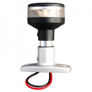 7-6550 All-Round L.E.D. 4" L  White Light Fixed Mount With Aluminum Base & Tube, Frosted Globe, Certified U.S.C.G. For Boats Under 34.9' (12 Meters) In Length, Each
