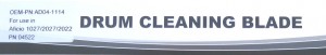 RICOH® COPIER, Compatible Drum Cleaning Blade for AF-1022, 1027, 2022, 2027, 3025, 3030