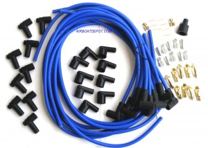 Spark Plug Wire Set, Blue, Boot/Plugs, 8.5mm 90º, Rated at 600ºF, Universal For Most American V8 Vehicles, Price Per Set