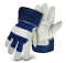 BOSS® 1JL4095U Blue Logo Cuff HD Split Cowhide Leather Gloves, Safety Cuff, Gunn Cut, Wing Thumb, Shirred Elastic Cotton Back, Rubberized Safety Cuff, Sizes: S, M, L & XL, Price Per PairL4095U