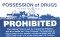 POSSESSION OF DRUGS COMMERCIAL FISHING STICKER, Blue on White  8" W X 5.25" H, EACH