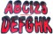 HARDLINE® Number & Letter Kit 3" Black & Red Shaded, Meets USCG Requirements, Each