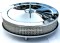 C221382 Chrome Plated Steel 10" x 2" Muscle Car Style Air Cleaner Set, Fits 5-1/8" Carb Neck, Paper Element & Raised Base W/Breather Tube, Price Per Set